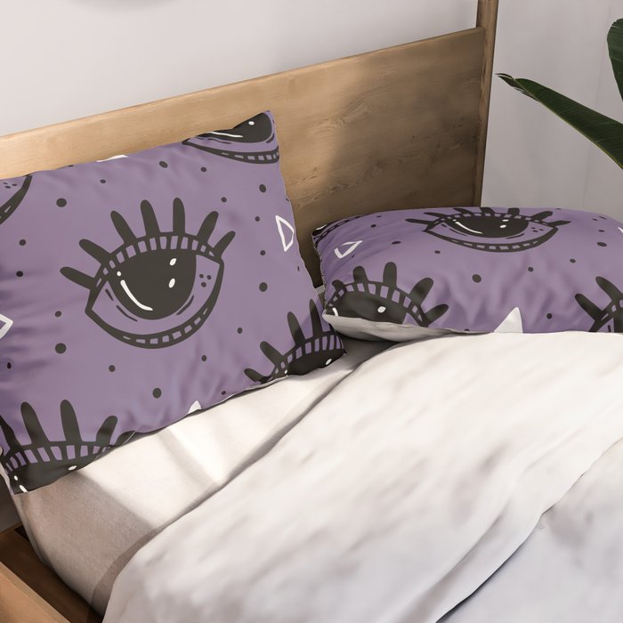 Mystic Eyes, Halloween, Purple Pillow Sham Gallery Image 2