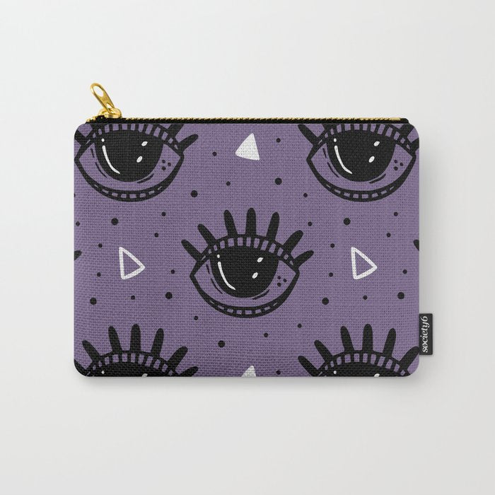 Mystic Eyes, Halloween, Purple Carry All Pouch Gallery Image 1