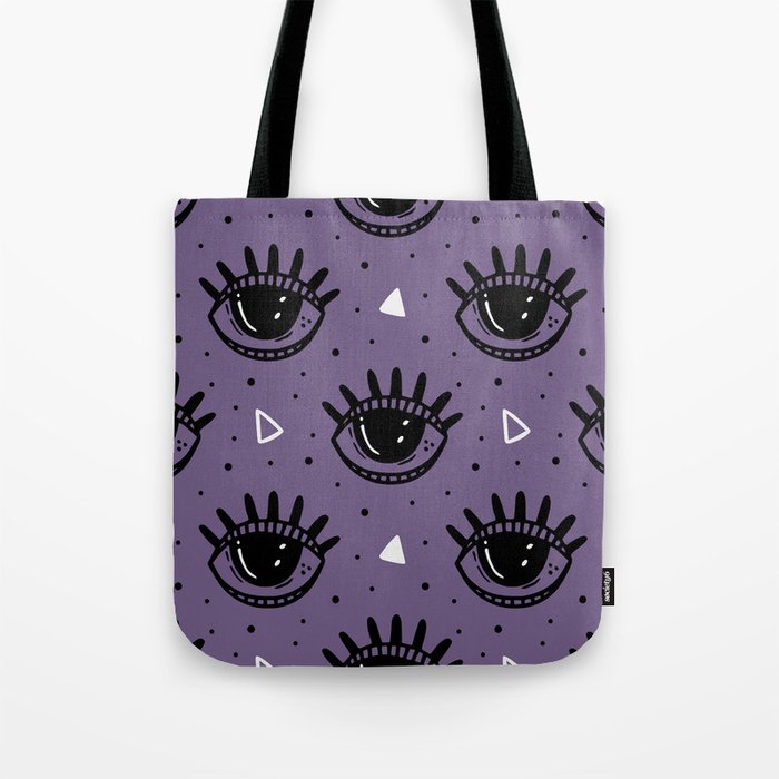 Mystic Eyes, Halloween, Purple Tote Bag Gallery Image 1