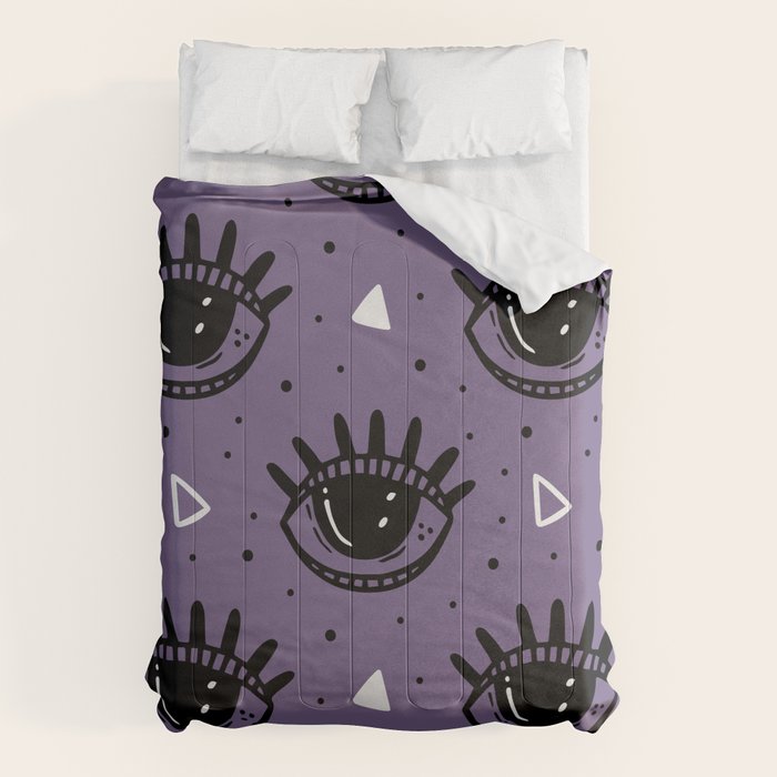 Mystic Eyes, Halloween, Purple Comforter Gallery Image 6