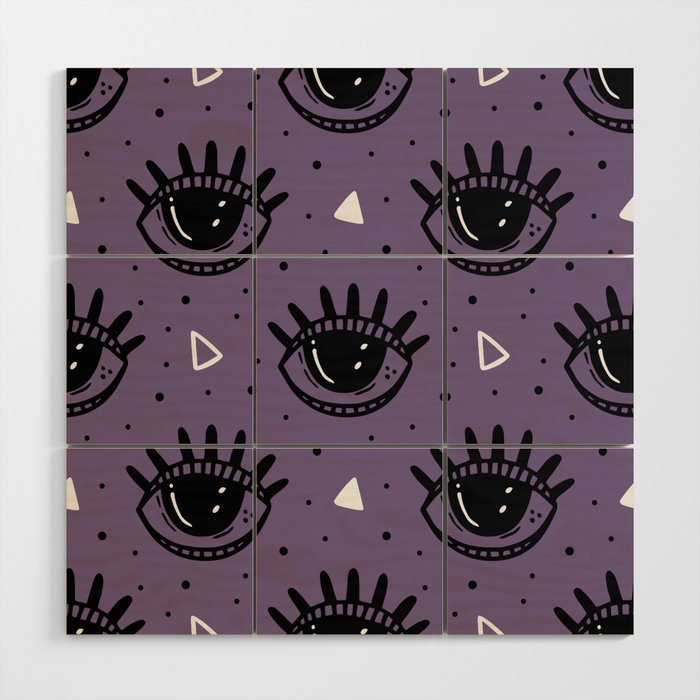 Mystic Eyes, Halloween, Purple Wood Wall Art Gallery Image 1