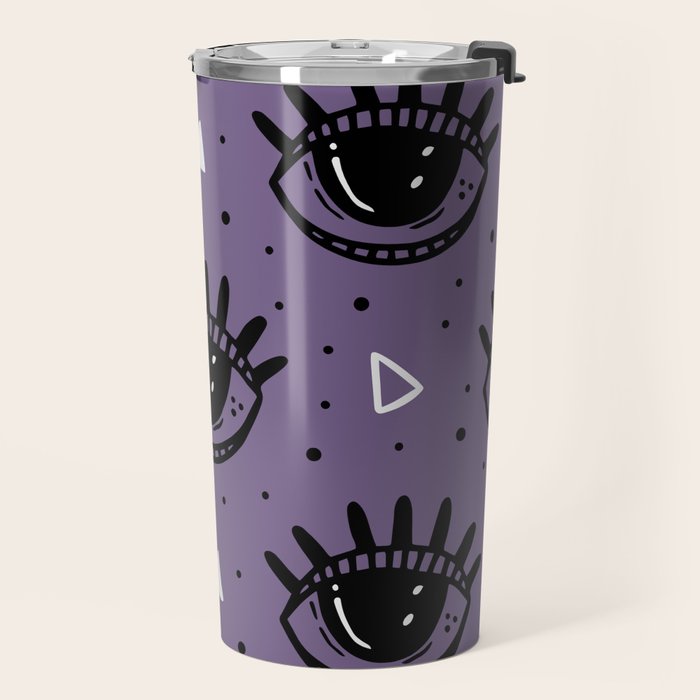 Mystic Eyes, Halloween, Purple Travel Mug Gallery Image 2