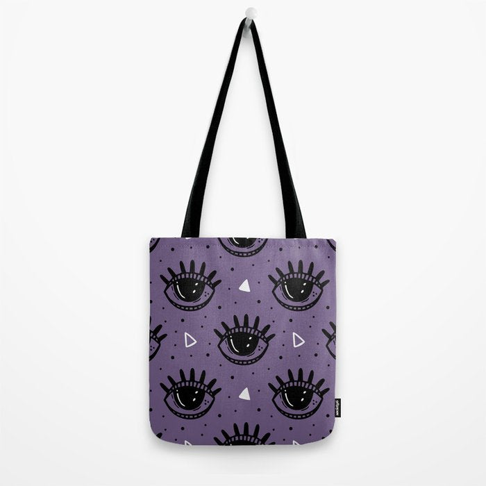 Mystic Eyes, Halloween, Purple Tote Bag Gallery Image 2