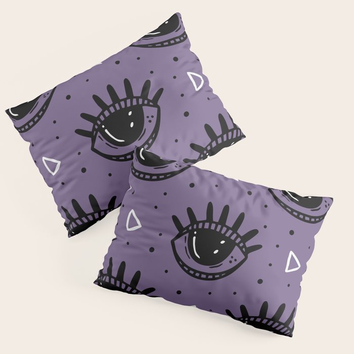 Mystic Eyes, Halloween, Purple Pillow Sham Gallery Image 3