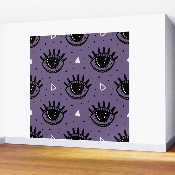Mystic Eyes, Halloween, Purple Wall Mural Gallery Image 2