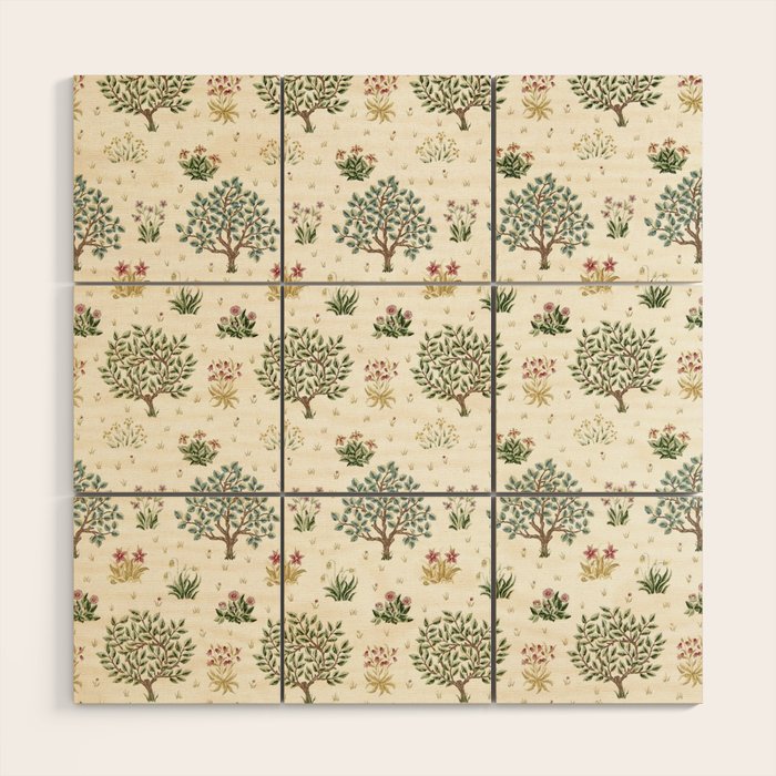 William Morris Orchard Bayleaf Rose Wood Wall Art Gallery Image 1
