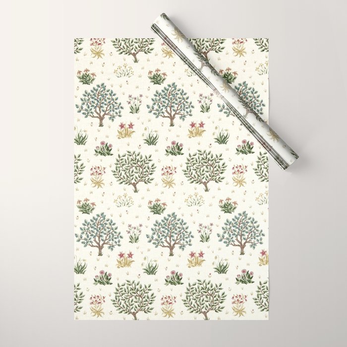 William Morris Orchard Bayleaf Rose Wrapping Paper Gallery Image 1