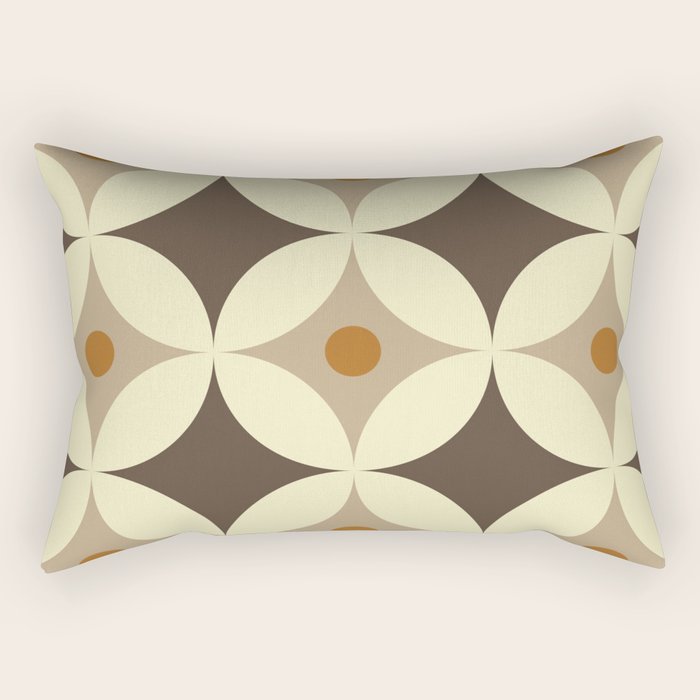 Retro Geometric Circle Pattern Rectangular Pillow Gallery Image 1