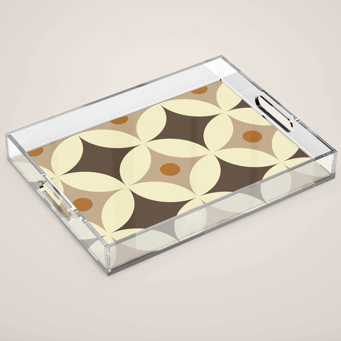 Retro Geometric Circle Pattern Acrylic Tray Gallery Image 1