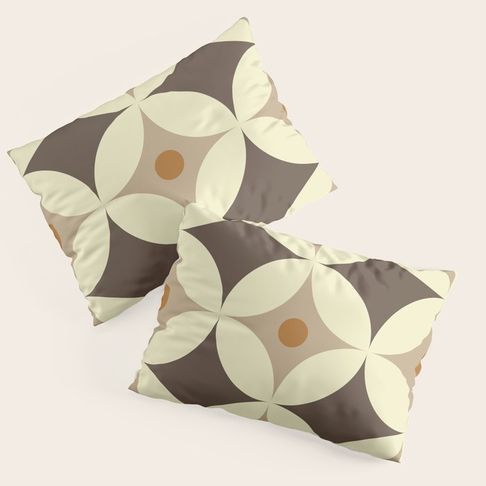 Retro Geometric Circle Pattern Pillow Sham Gallery Image 1