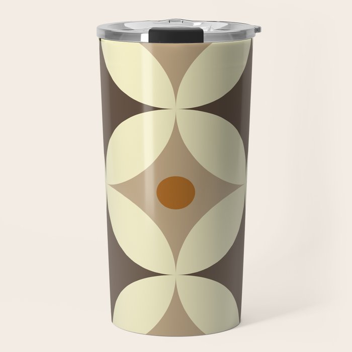 Retro Geometric Circle Pattern Travel Mug Gallery Image 1
