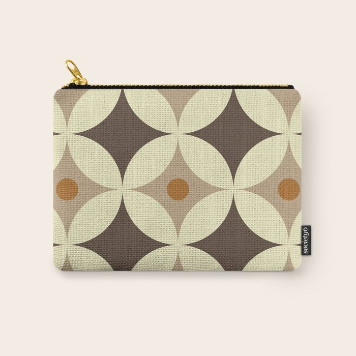 Retro Geometric Circle Pattern Carry All Pouch Gallery Image 1