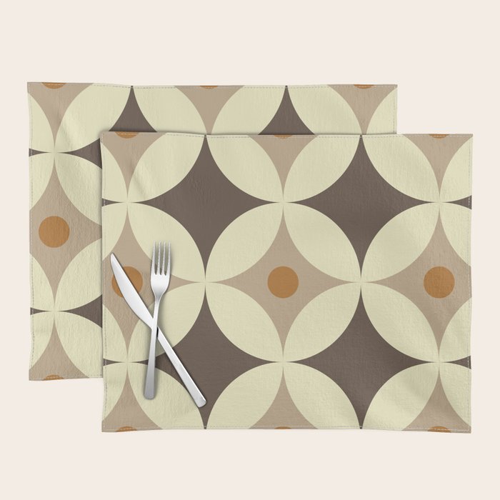 Retro Geometric Circle Pattern Placemat Gallery Image 1