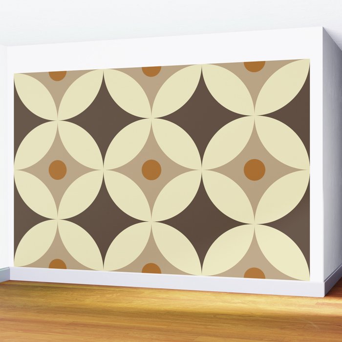 Retro Geometric Circle Pattern Wall Mural Gallery Image 2