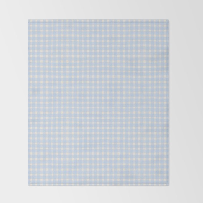 Blue White Gingham Check Throw Blanket Gallery Image 2