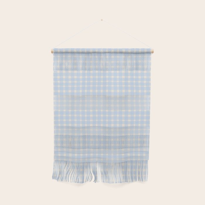 Blue White Gingham Check Wall Hanging Gallery Image 1