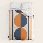 Abstract Shapes 78 in Orange and Navy Blue Duvet Cover Gallery Image 6