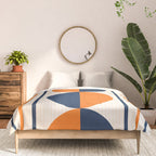 Abstract Shapes 78 in Orange and Navy Blue Comforter Gallery Image 3