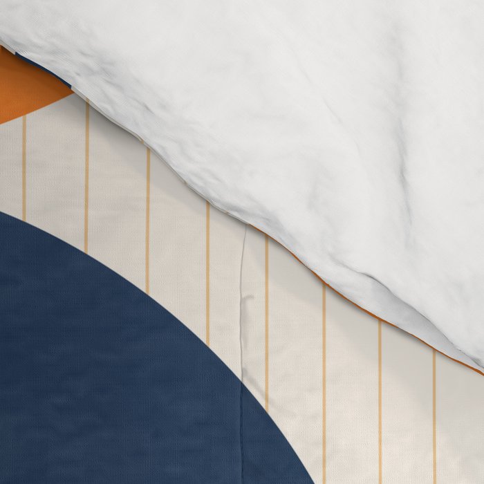 Abstract Shapes 78 in Orange and Navy Blue Comforter Gallery Image 4