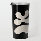 Mid Century Modern Organic Shapes 352 Black and Linen White Travel Mug Gallery Image 3