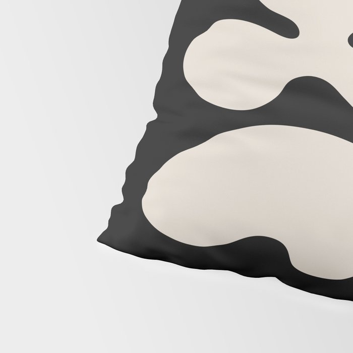 Mid Century Modern Organic Shapes 352 Black and Linen White Pillow Sham Gallery Image 4