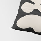Mid Century Modern Organic Shapes 352 Black and Linen White Pillow Sham Gallery Image 4