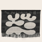 Mid Century Modern Organic Shapes 352 Black and Linen White Wall Hanging Gallery Image 1