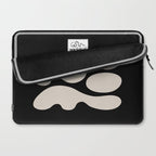 Mid Century Modern Organic Shapes 352 Black and Linen White Laptop Sleeve Gallery Image 2
