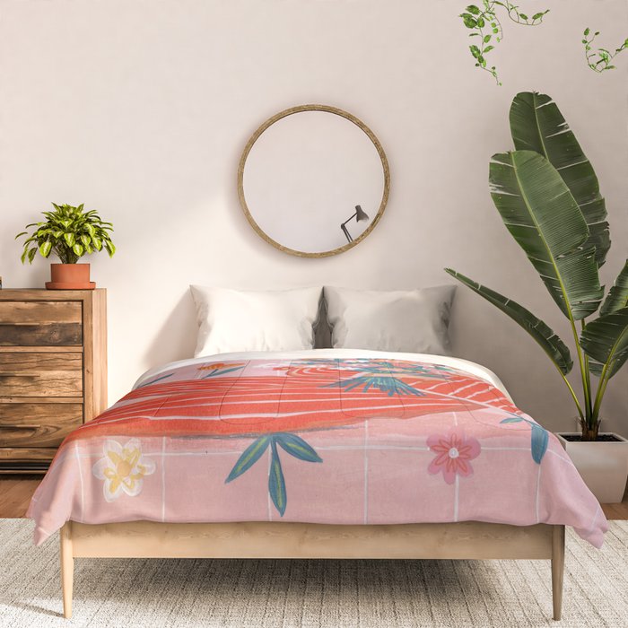 Modern Woman with Flowers Comforter Gallery Image 3