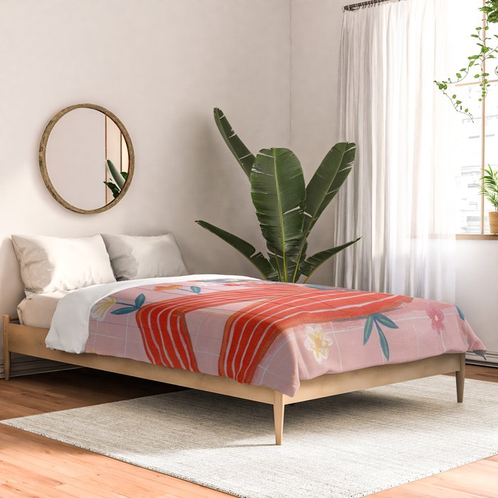 Modern Woman with Flowers Comforter Gallery Image 2