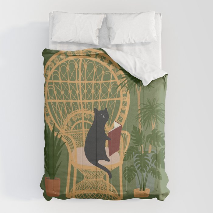 Hidden cat 51 private forest reading area rattan chair Comforter Gallery Image 6