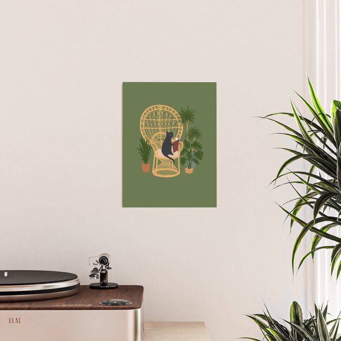 Hidden cat 51 private forest reading area rattan chair Poster Gallery Image 2