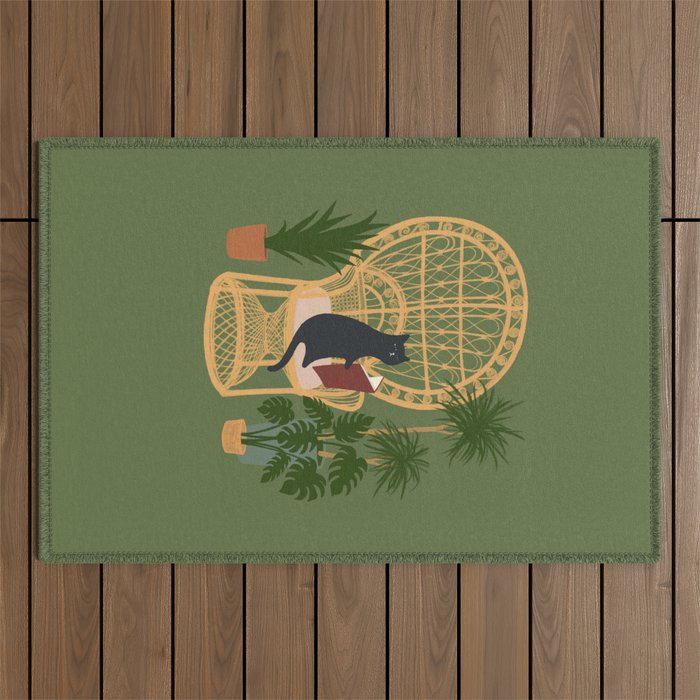 Hidden cat 51 private forest reading area rattan chair Outdoor Rug Gallery Image 1