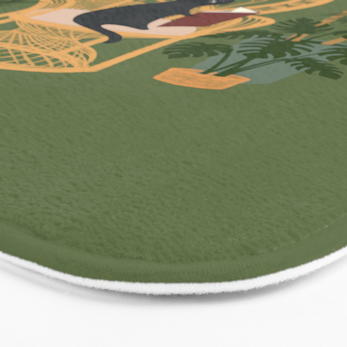 Hidden cat 51 private forest reading area rattan chair Bath Mat Gallery Image 3