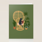 Hidden cat 51 private forest reading area rattan chair Stationery Card Gallery Image 2
