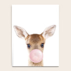 Baby Deer Blowing Bubble Gum, Pink Nursery, Baby Animals Art Print by Synplus Notebook Gallery Image 4
