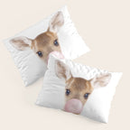 Baby Deer Blowing Bubble Gum, Pink Nursery, Baby Animals Art Print by Synplus Pillow Sham Gallery Image 3