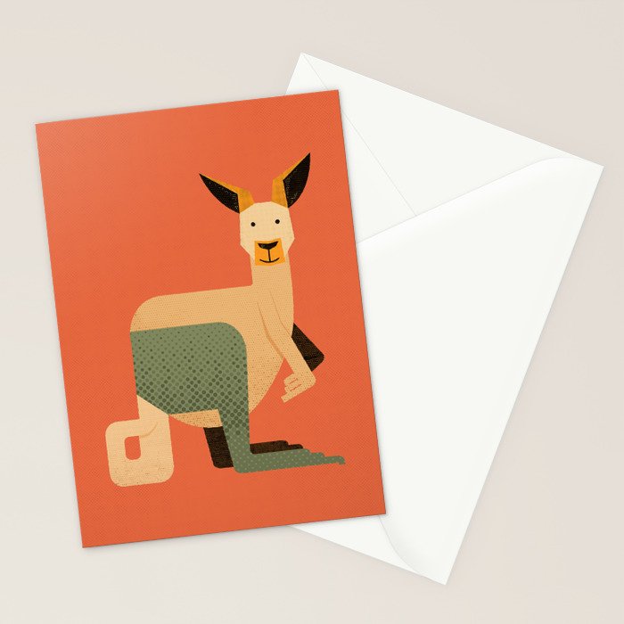 Whimsy Kangaroo Stationery Card Gallery Image 2