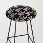 Gold and Navy Art Deco Leaf Design Stool Gallery Image 2