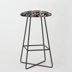 Gold and Navy Art Deco Leaf Design Stool Gallery Image 1