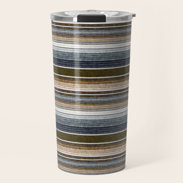 serape southwest stripe - cool natural tones Travel Mug Gallery Image 1