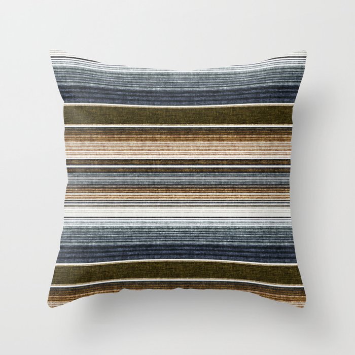 serape southwest stripe - cool natural tones Throw Pillow Gallery Image 6