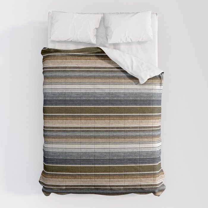 serape southwest stripe - cool natural tones Comforter Gallery Image 6