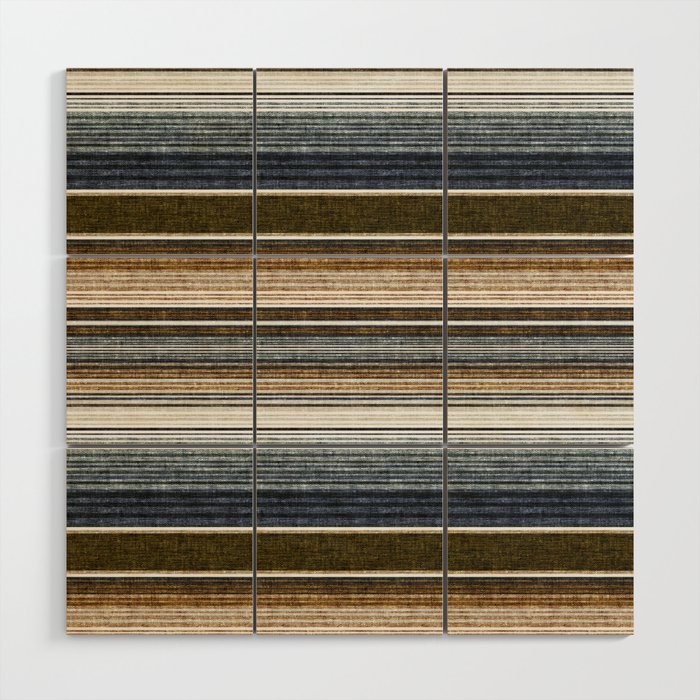 serape southwest stripe - cool natural tones Wood Wall Art Gallery Image 1