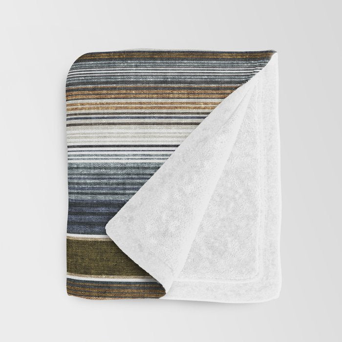 serape southwest stripe - cool natural tones Throw Blanket Gallery Image 3