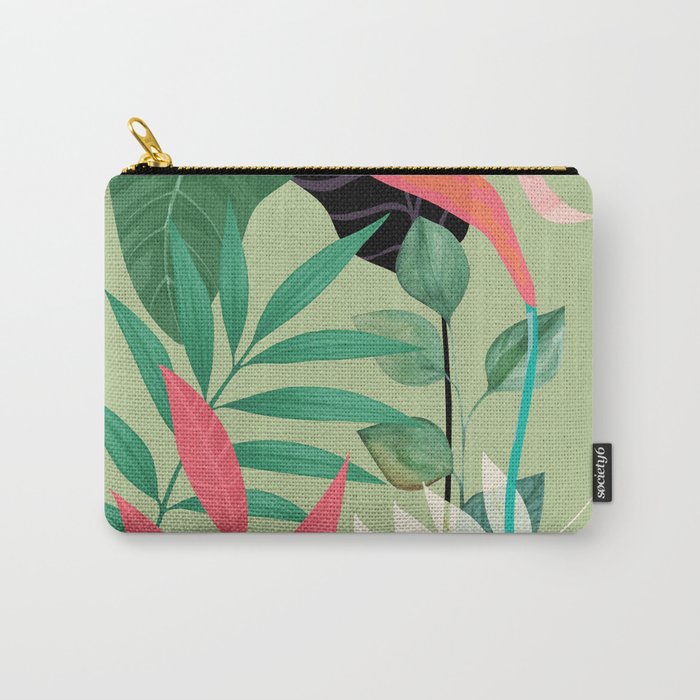 Minimal Abstract Art Tropical Garden 5 Carry All Pouch Gallery Image 1