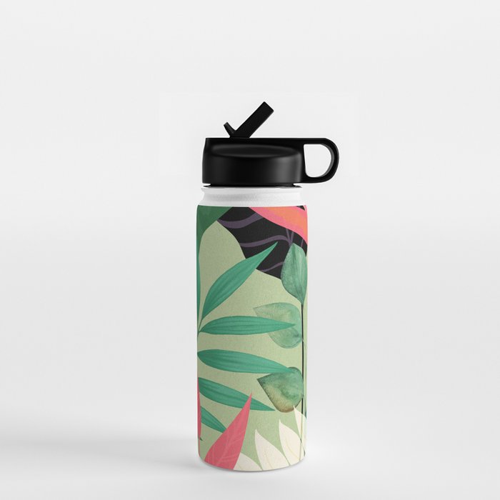 Minimal Abstract Art Tropical Garden 5 Water Bottle Gallery Image 1