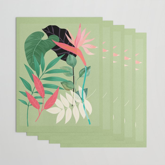 Minimal Abstract Art Tropical Garden 5 Wrapping Paper Gallery Image 3