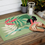 Minimal Abstract Art Tropical Garden 5 Outdoor Rug Gallery Image 2