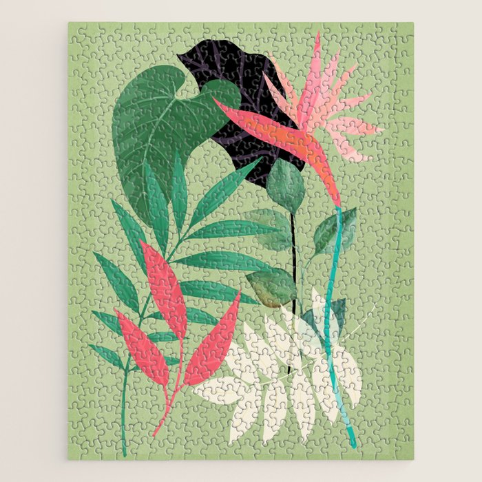 Minimal Abstract Art Tropical Garden 5 Jigsaw Puzzle Gallery Image 1